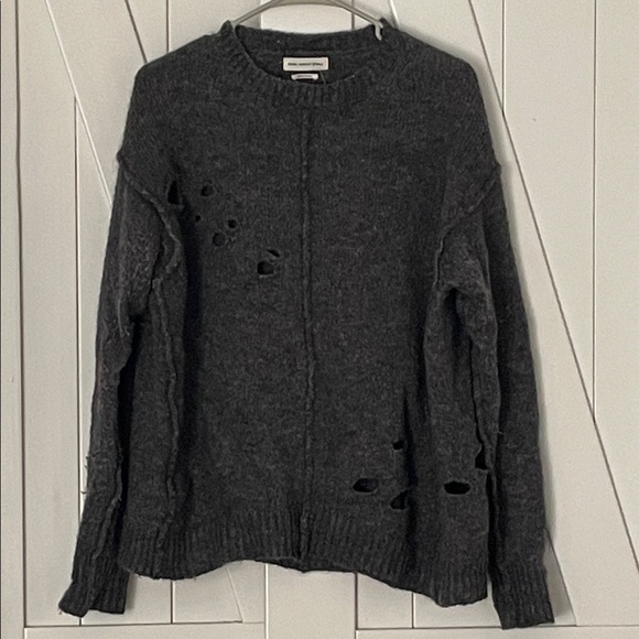 Isabel Marant Etoile Distressed Gray Sweater 38 Fits MEDIUM - Picture 2 of 9